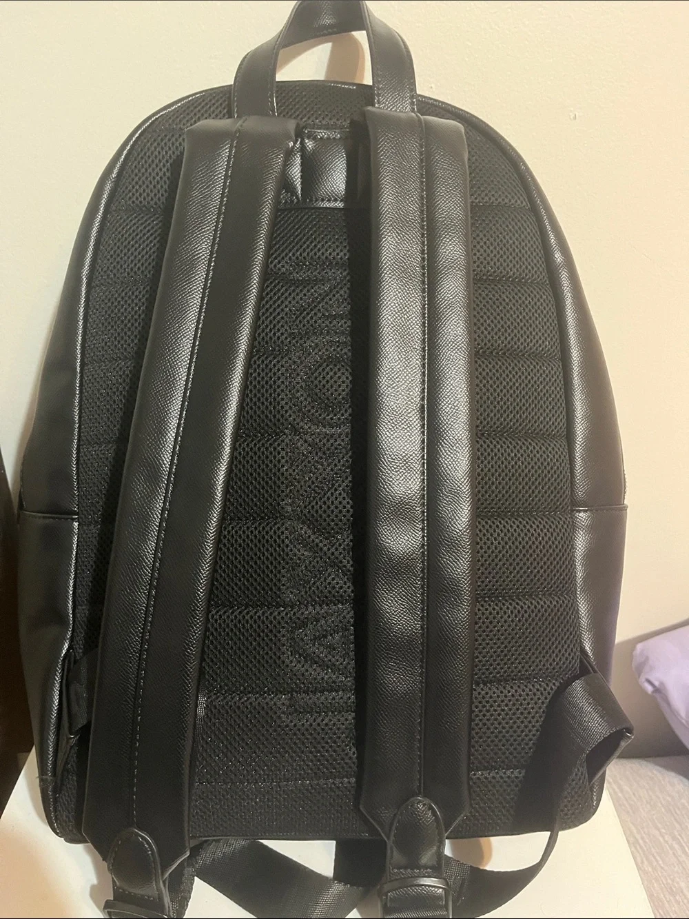 JAXXON LUXURY BLACK FAUX LEATHER BACKPACK DESIGNED IN ITALY